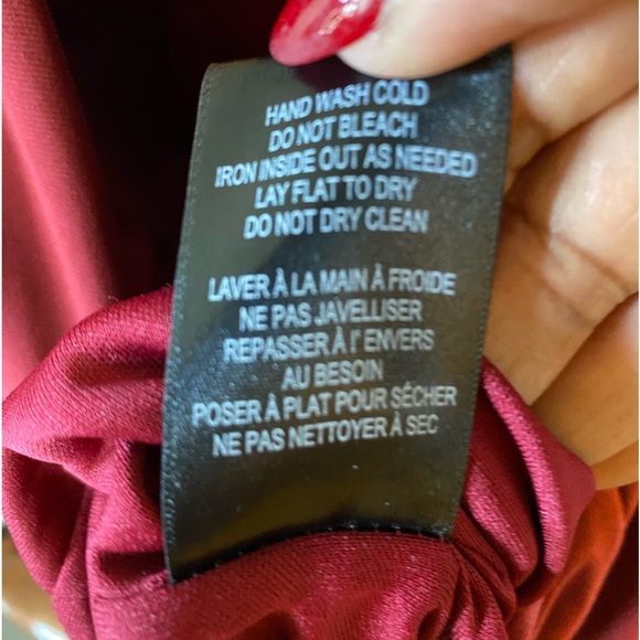 BRAND NEW BADGLEY MISCHKA RUCHED HALTER-NECK COCKTAIL DRESS- BURGUNDY SZ 0-4 - Picture 6 of 16